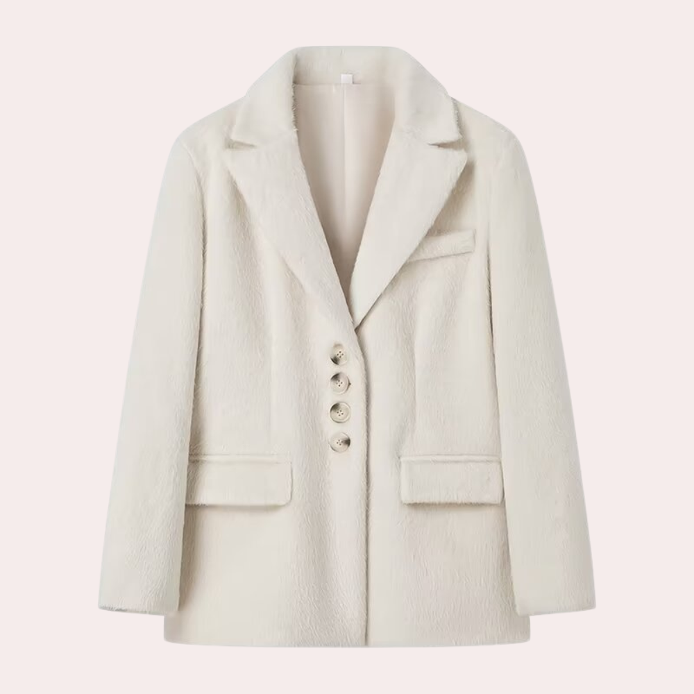 Street Wave Jasna Luxe Women’s Winter Coat Elegant Textured Wool Blend Jacket For All Seasons