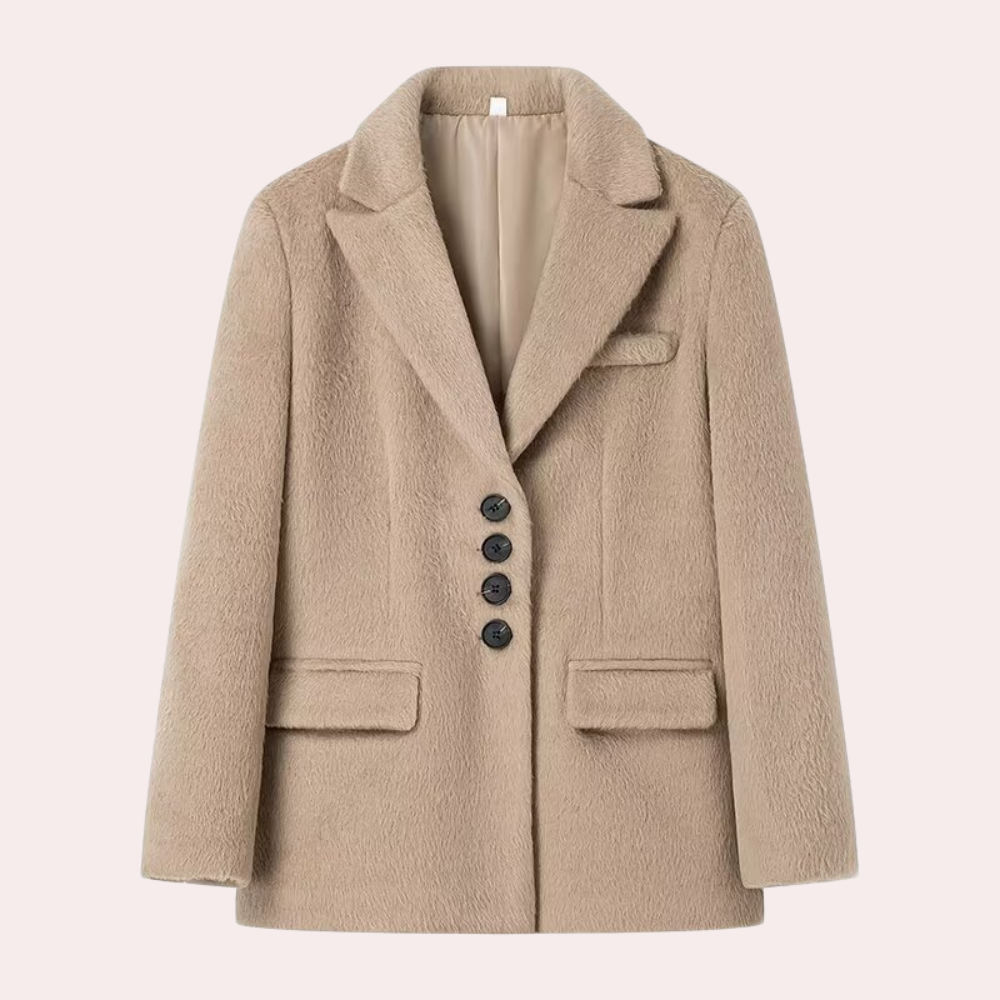 Street Wave Jasna Luxe Women’s Winter Coat Elegant Textured Wool Blend Jacket For All Seasons