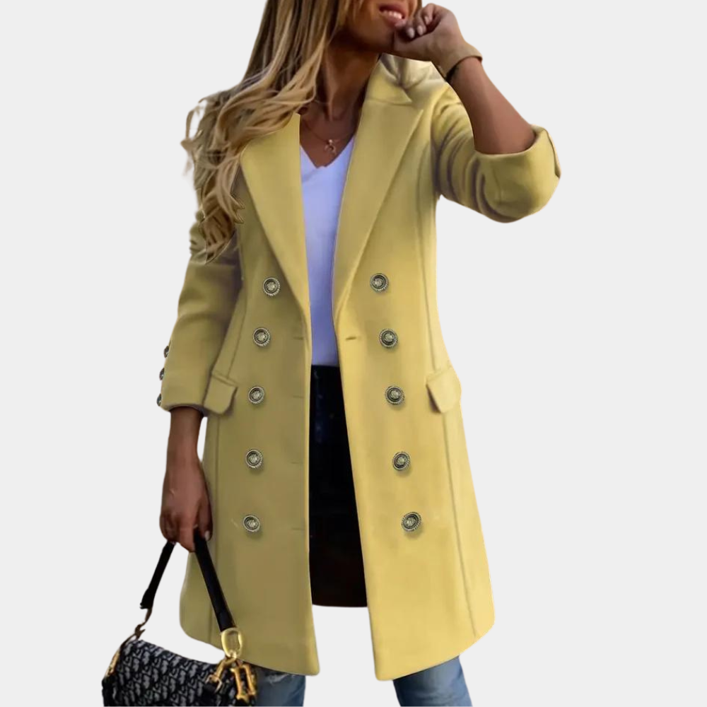 Streetwave Katriina Luxe Womens Jacket Two Row Button Front Elegant Warm Outerwear For Stylish Women