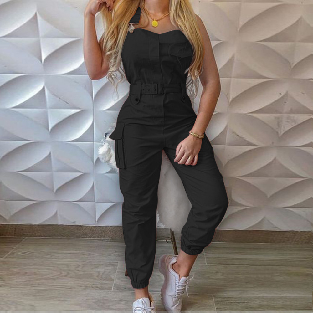 Womens Utility Jumpsuit Street Wave Tailored Cargo Pockets