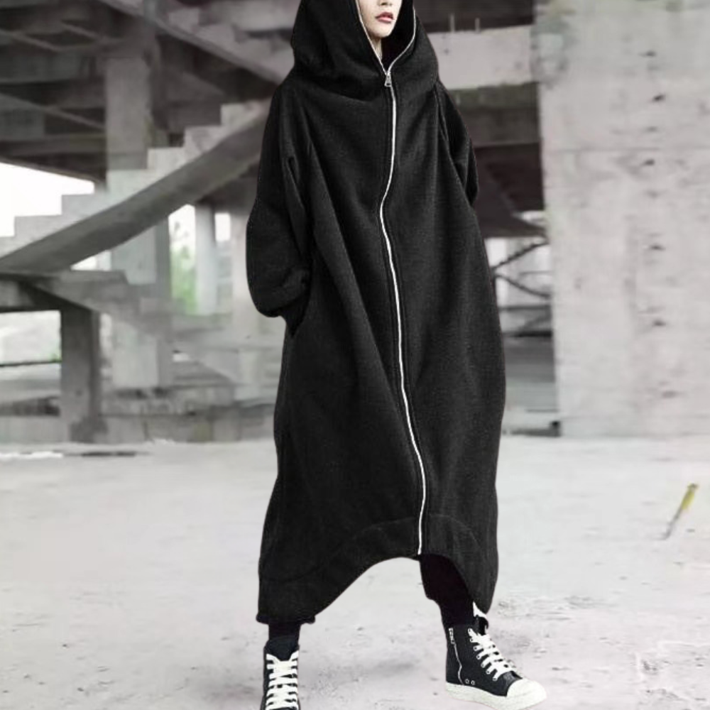 Street-wave Hooded Zip Coat for Women Cozy Chic All Season Outerwear Ideal for City Living and Travel