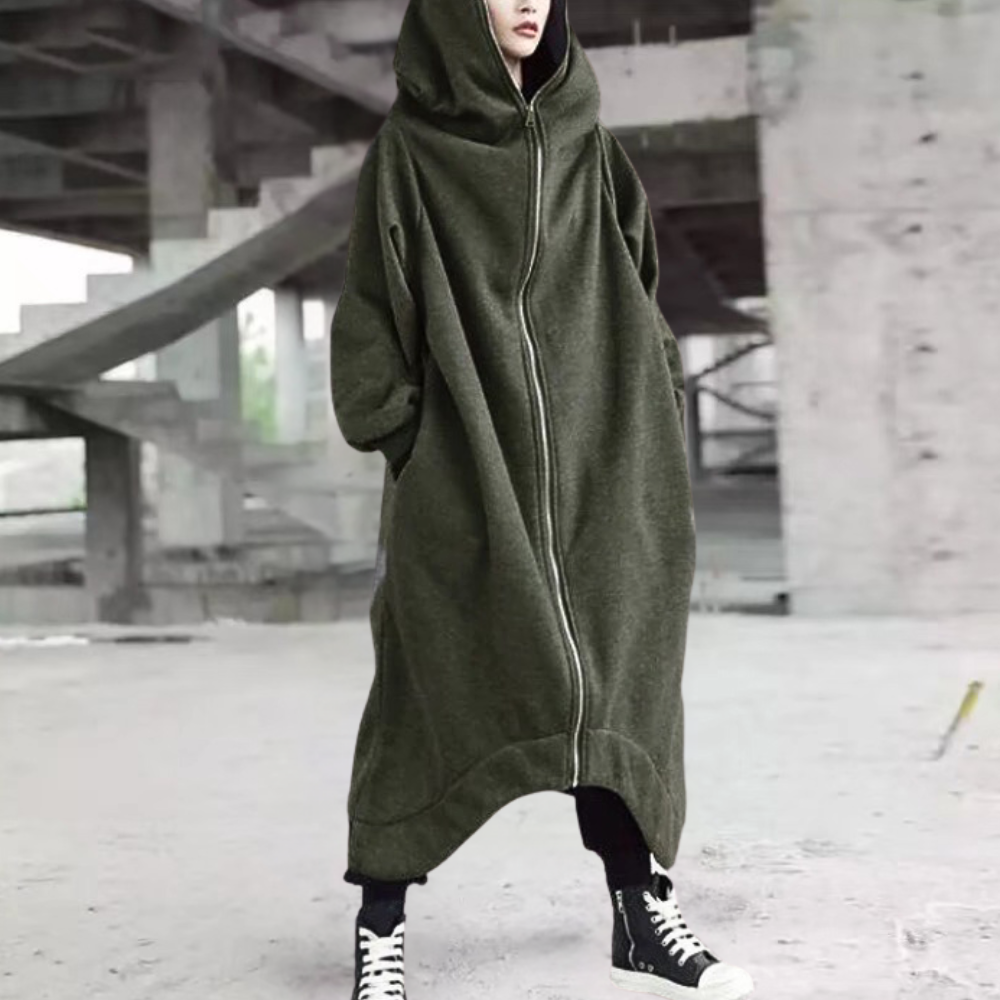 Street-wave Hooded Zip Coat for Women Cozy Chic All Season Outerwear Ideal for City Living and Travel