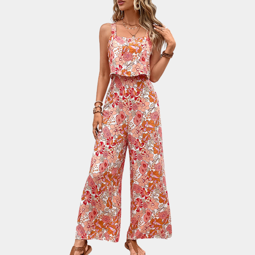 Street Wave Women's Floral Sleeveless Jumpsuit Loose Fit Breathable