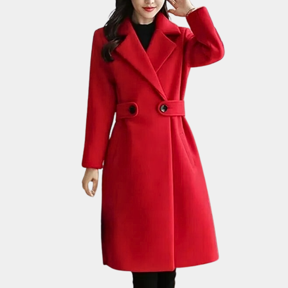 Street-Wave Womens Long Wool Coat Belted With Lapel Collar For Modern Warmth And Versatility