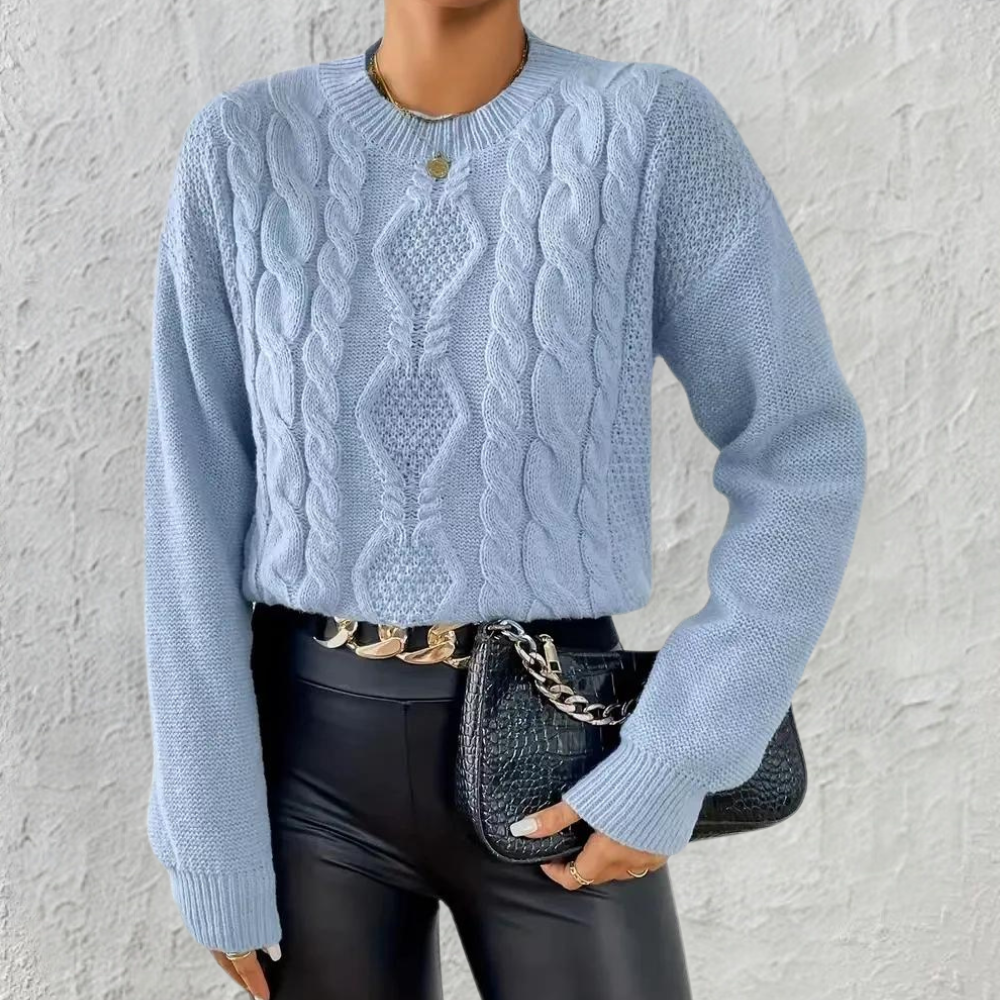 Street-wave Cozy Everyday Womens Knit Sweater Soft Warm Pullover for Daily Comfort