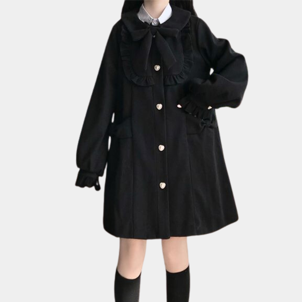 Minodora Women's Long Jacket Soft Fabric All Season Comfort Elegant Versatile Coat