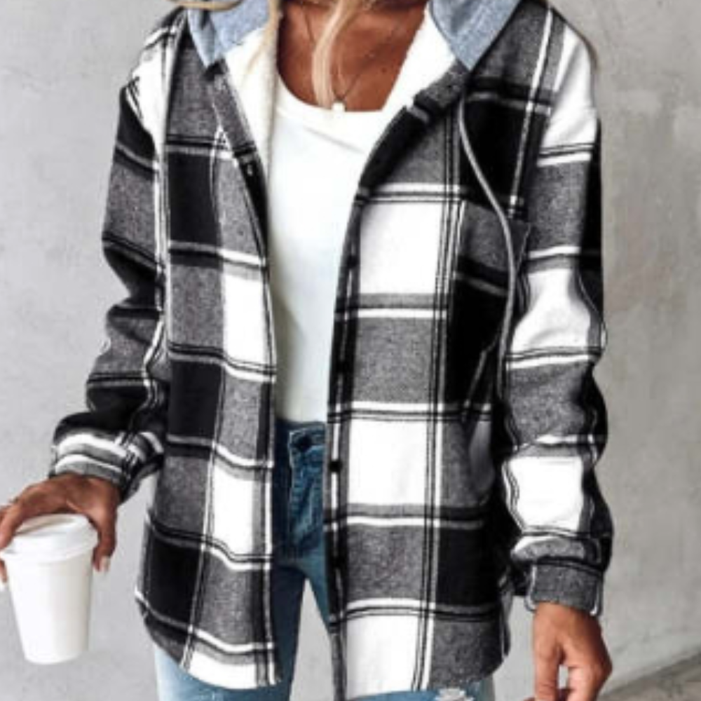 Street-wave Women Plaid Hoodie Cozy Oversized Casual Streetwear For Everyday Wear