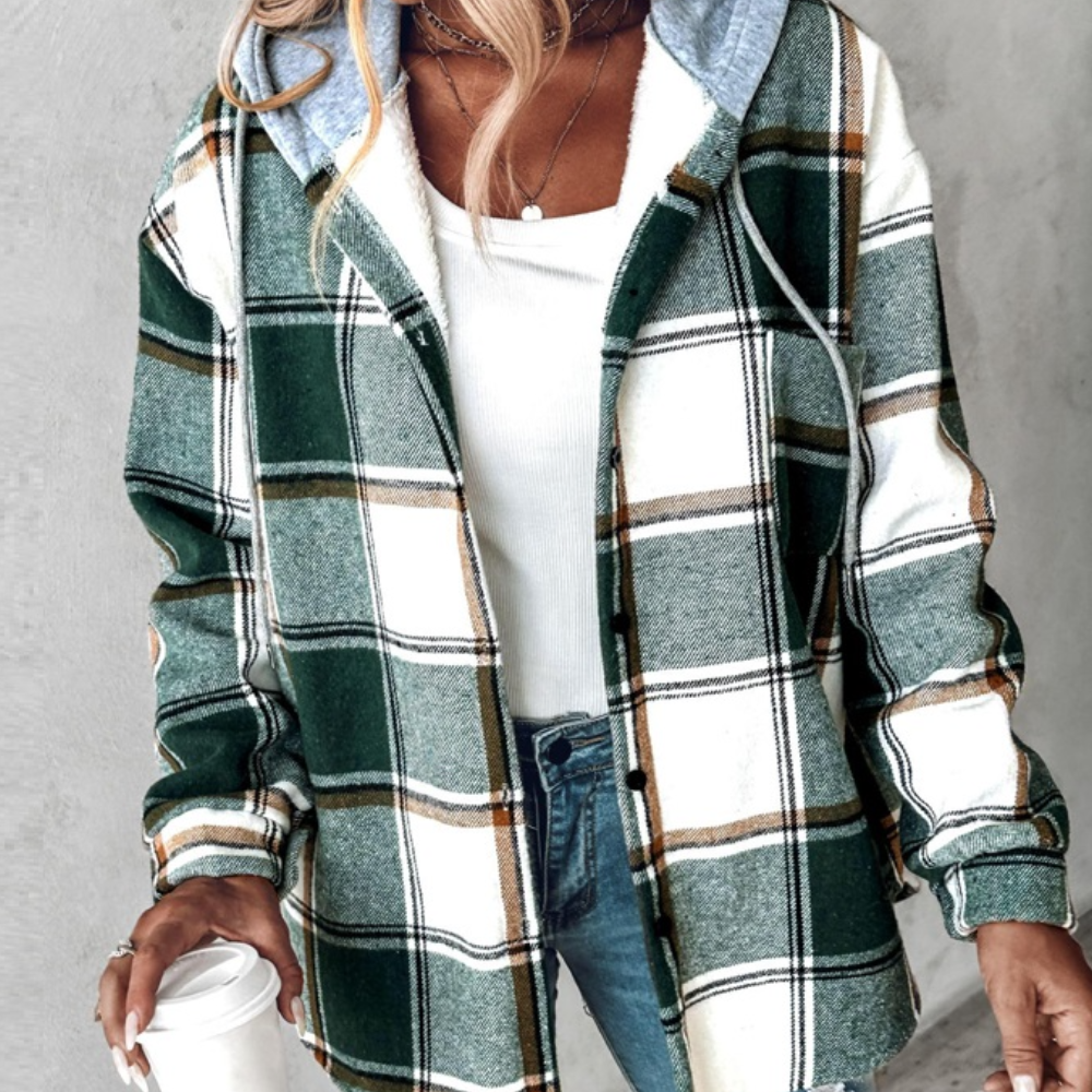 Street-wave Women Plaid Hoodie Cozy Oversized Casual Streetwear For Everyday Wear