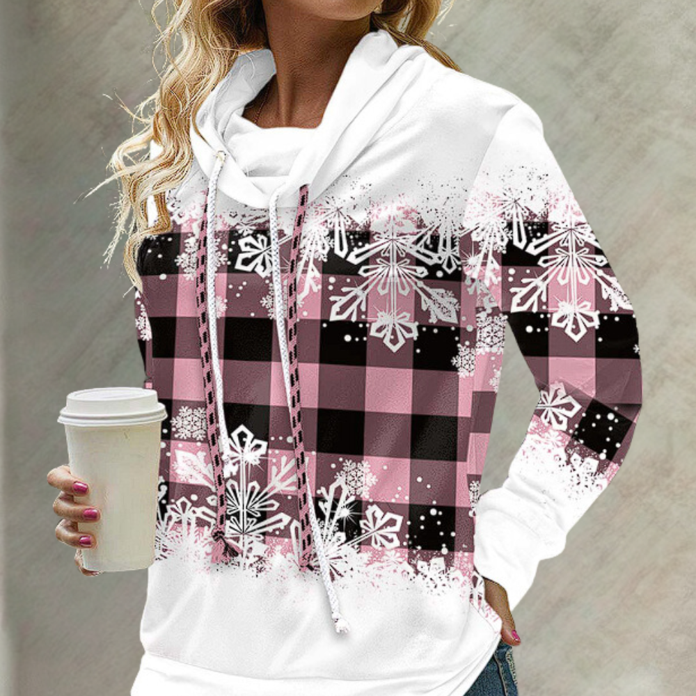 Street-Wave Delia Womens Fashion Plaid Hoodie Cozy Soft Polyester For Women Everyday Comfort