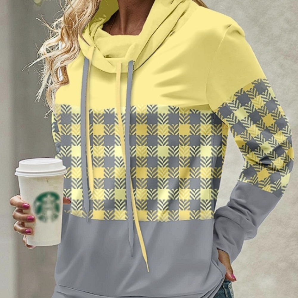 Street-Wave Delia Womens Fashion Plaid Hoodie Cozy Soft Polyester For Women Everyday Comfort