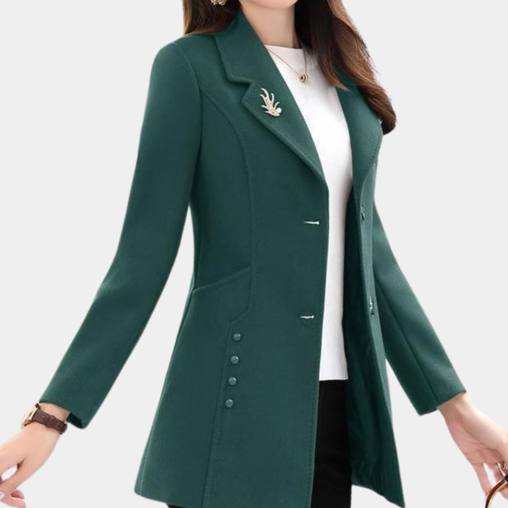 Streetwave Womens Elegant Wool Coat For Autumn Timeless Cozy Structured Fit Perfect For Work Or Weekend