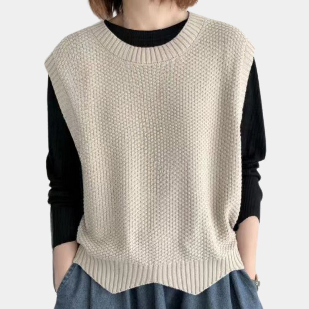 Street-Wave Knit Vest For Women - Lux Warmth Versatile Layering Essential For Spring