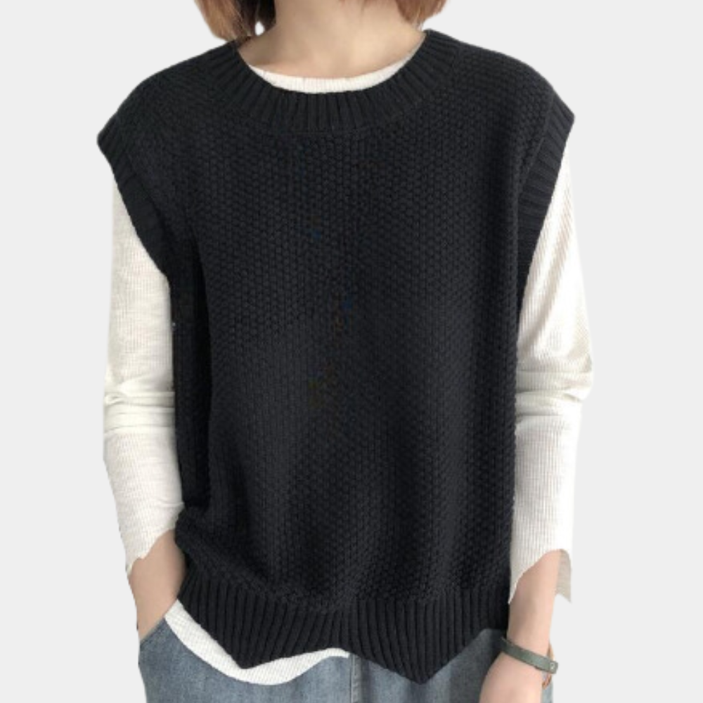 Street-Wave Knit Vest For Women - Lux Warmth Versatile Layering Essential For Spring