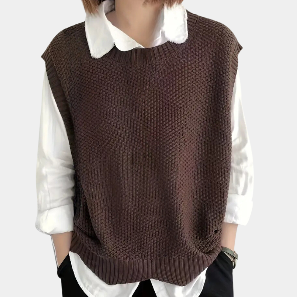 Street-Wave Knit Vest For Women - Lux Warmth Versatile Layering Essential For Spring