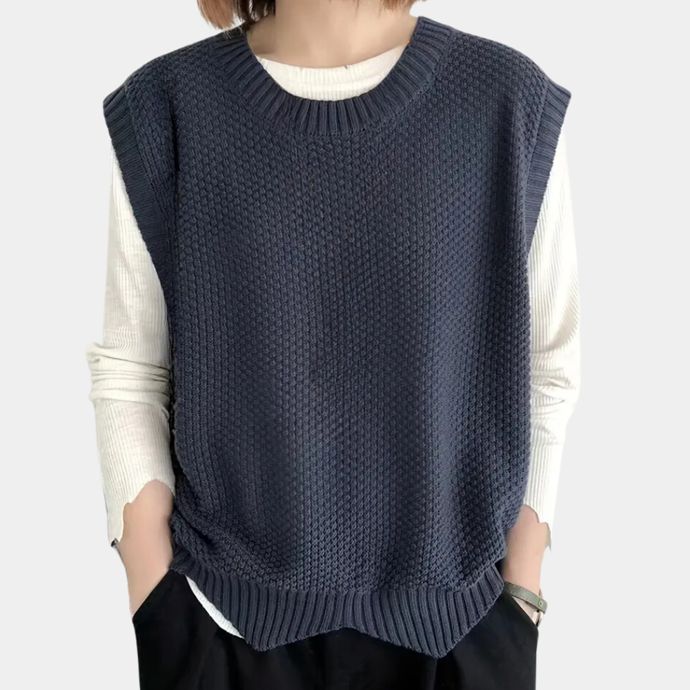 Street-Wave Knit Vest For Women - Lux Warmth Versatile Layering Essential For Spring