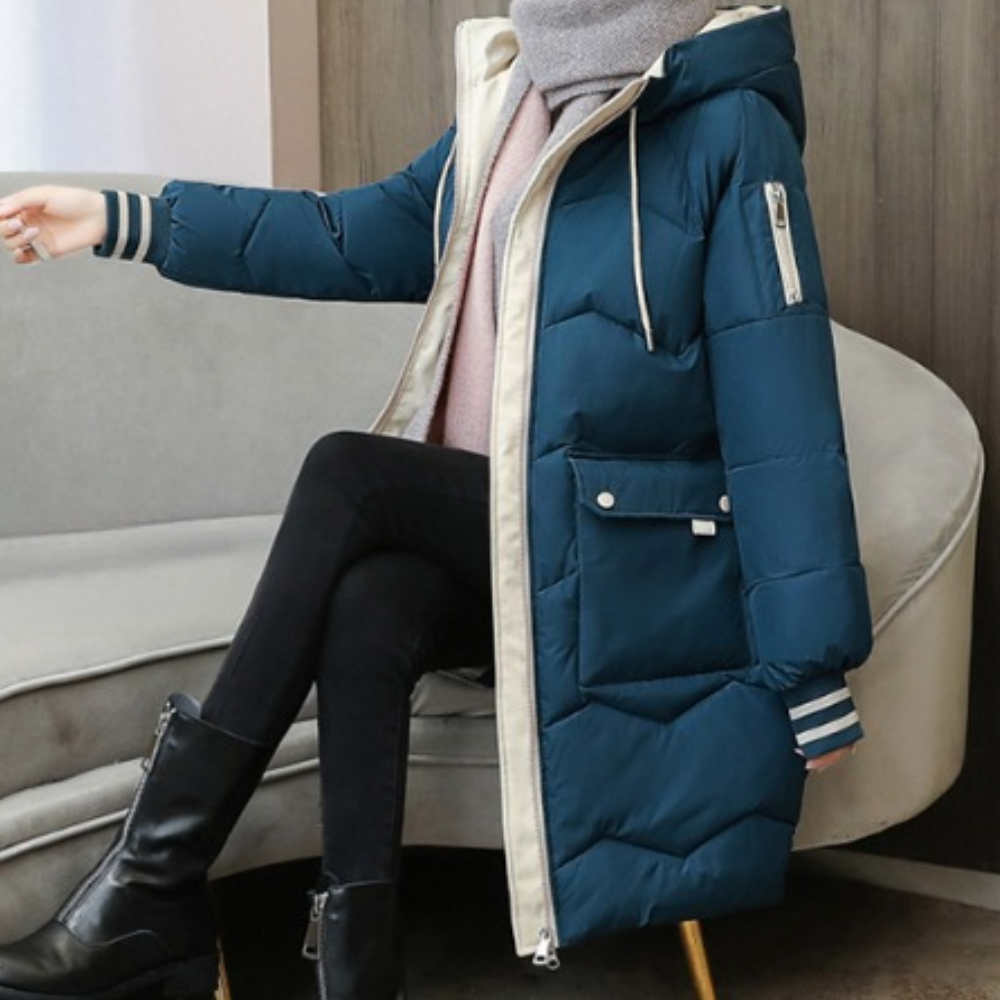 Street Wave Women Windproof Puffer Coat With Hood Elegant Casual Warmth For Women
