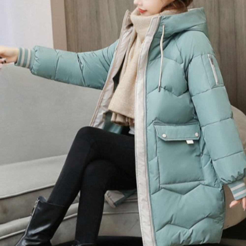 Street-Wave Thick Warm Hooded Puffer Coat For Women Cozy Weatherproof Winter Jacket