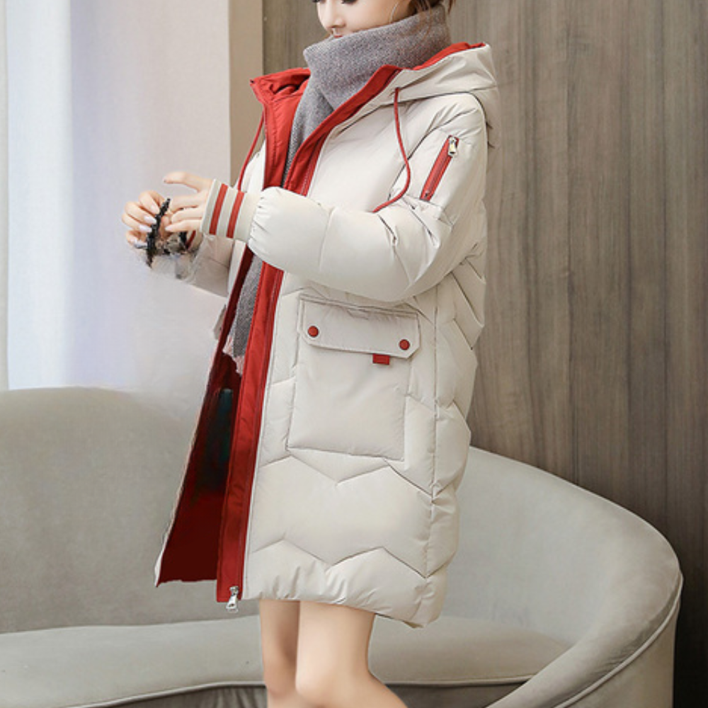 Street Wave Women Windproof Puffer Coat With Hood Elegant Casual Warmth For Women