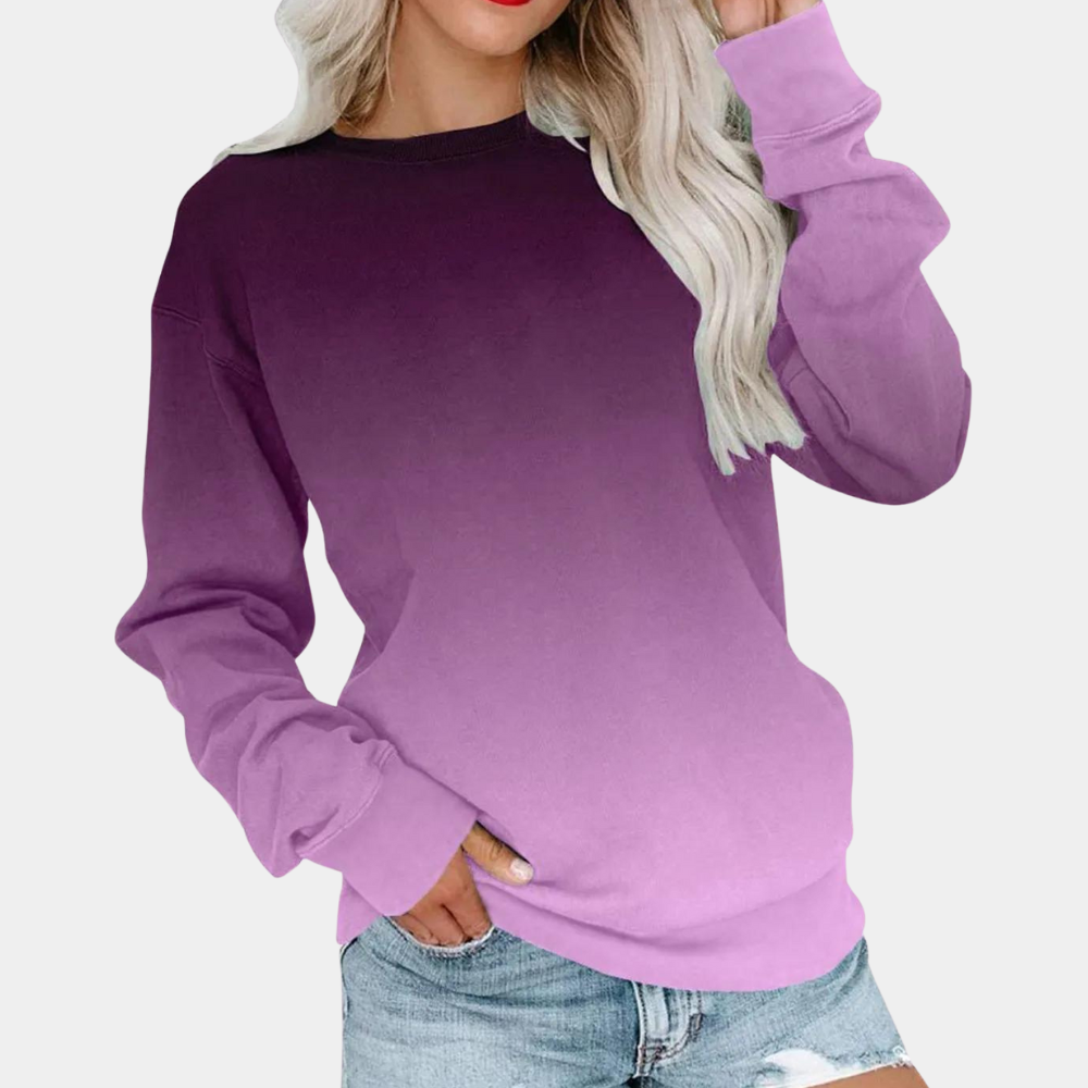 Street-Wave Gradient Womens Sweatshirt Lightweight Breathable All Season Comfort