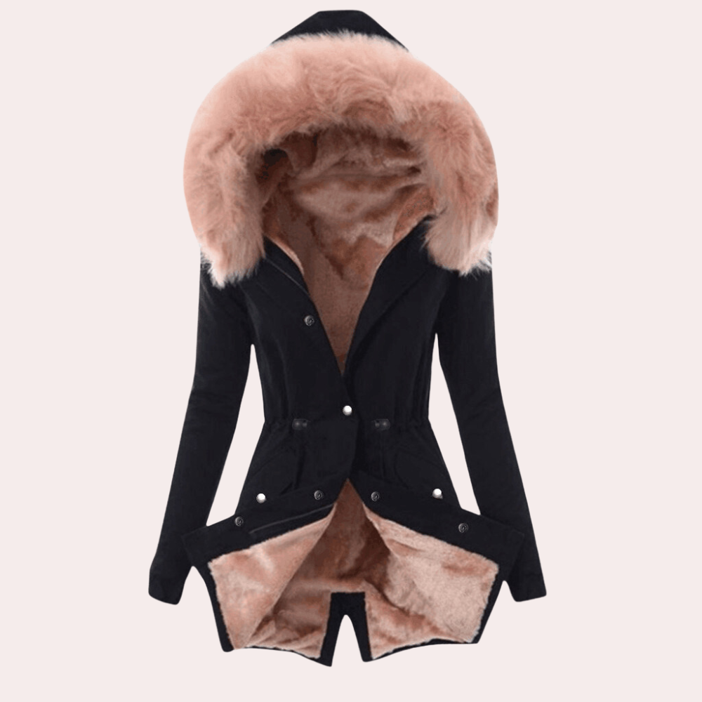 Street-wave Felicitas Womens Coat With Cozy Fur Hood Soft Plush Lining For Warmth And Style