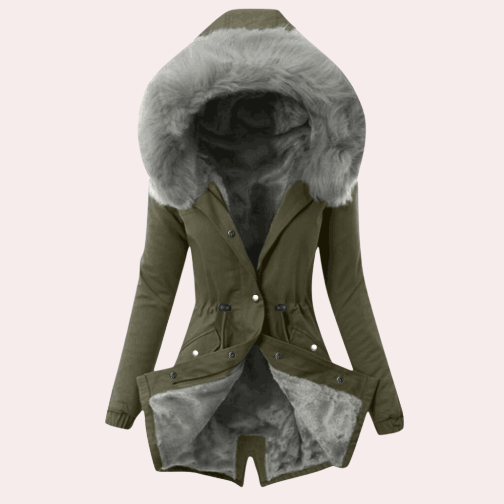 Street-wave Felicitas Womens Coat With Cozy Fur Hood Soft Plush Lining For Warmth And Style