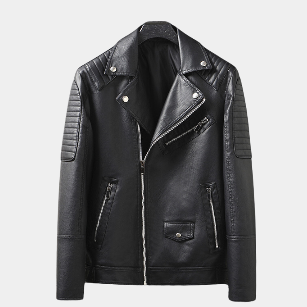 Mens Leather Biker Jacket Street-Wave Modern Lutz With Zipper For Urban Men Everyday Style