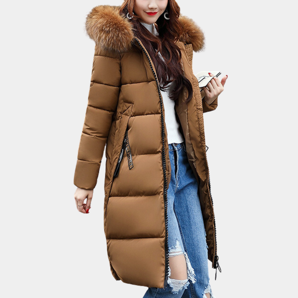 Philomena Women Winter Coat By Streetwave Lux Faux Fur Hood Insulated Warm Puffer Coat For Women