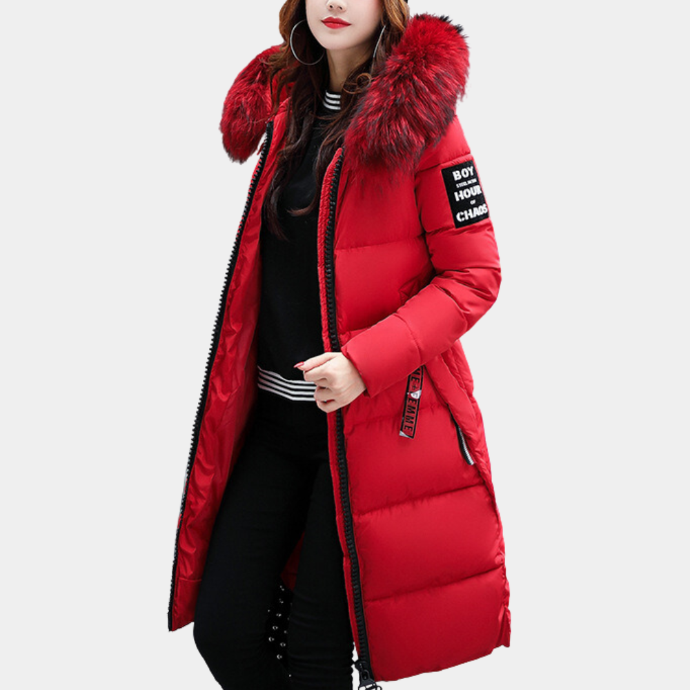 Philomena Women Winter Coat By Streetwave Lux Faux Fur Hood Insulated Warm Puffer Coat For Women