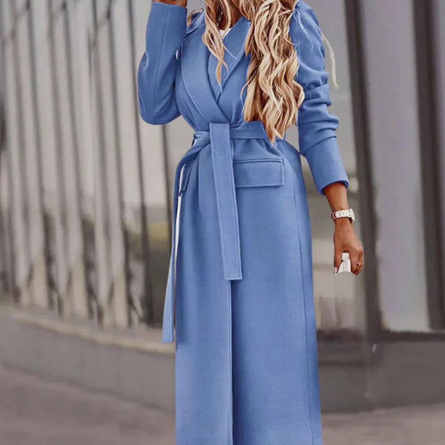 Street-wave Belted Women's Coat Elegant Silhouette With Fashion Belt For Women Everyday Chic