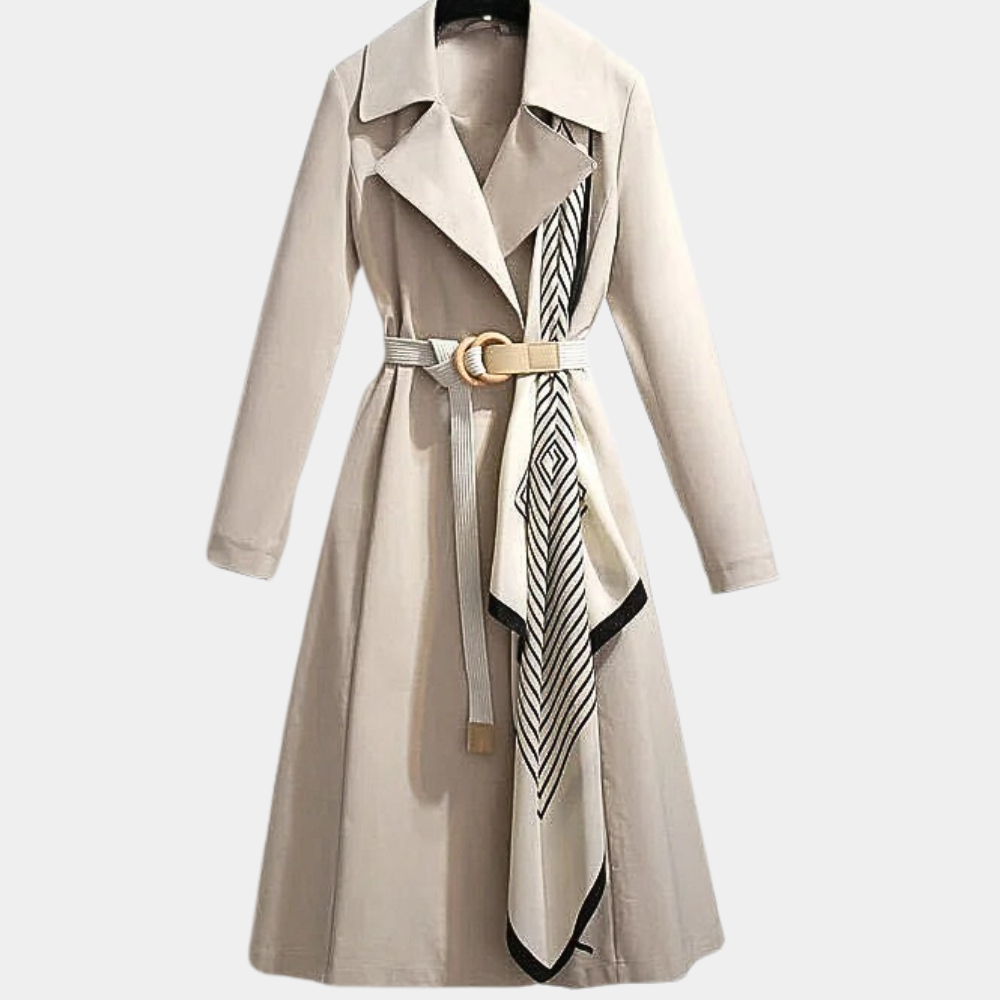 Aurembiaix Luxe Women Trench Coat With Belted Silhouette For Versatile Chic Looks