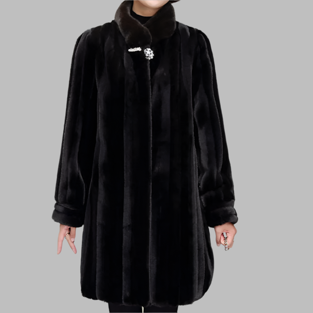 Streetwave Womens Long Coat With High Collar For Winter Weather Protection Everyday Urban Style