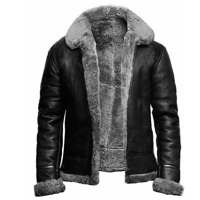 Street-wave Plush-Lined Winter Jacket For Men Warm Cozy Faux Fur Interior Ideal For Cold Weather Adventures