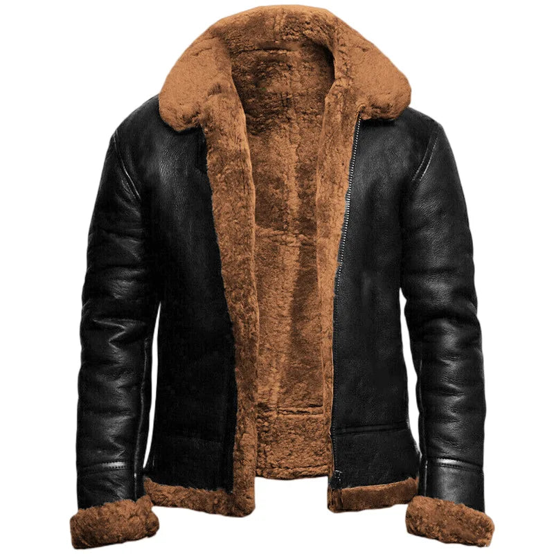 Street-wave Plush-Lined Winter Jacket For Men Warm Cozy Faux Fur Interior Ideal For Cold Weather Adventures