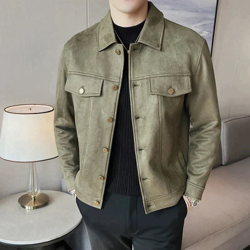 Street-wave Suede Leather Jacket For Men, Luxurious Premium Look, Elegant Timeless Style
