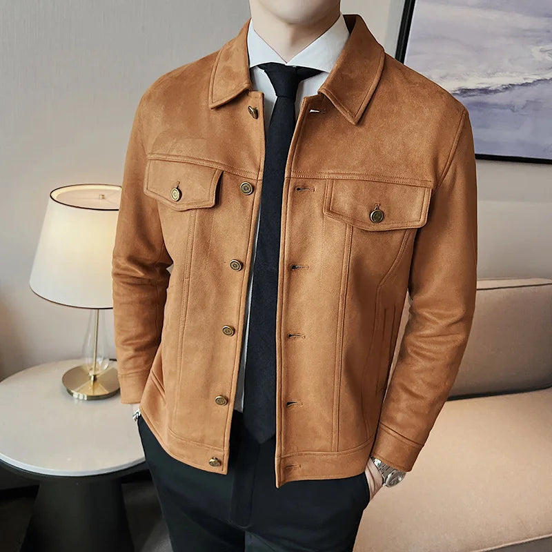 Street-wave Suede Leather Jacket For Men, Luxurious Premium Look, Elegant Timeless Style