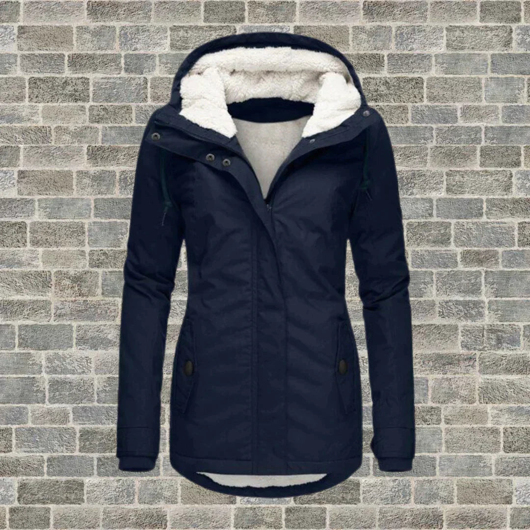 Street-Wave Wool-Cotton Blend Hooded Coat for Women Warm Stylish Winter Essential