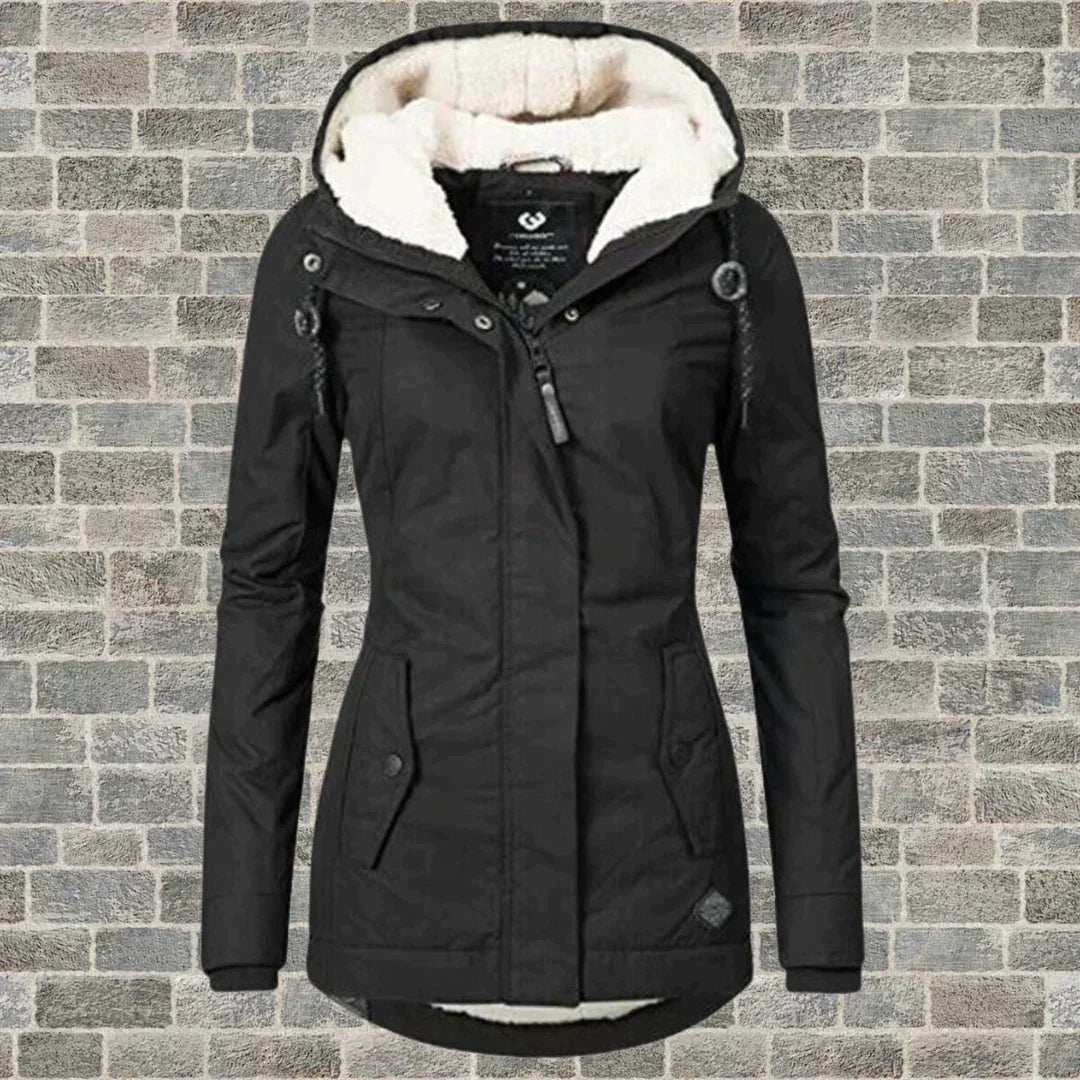 Street-Wave Wool-Cotton Blend Hooded Coat for Women Warm Stylish Winter Essential