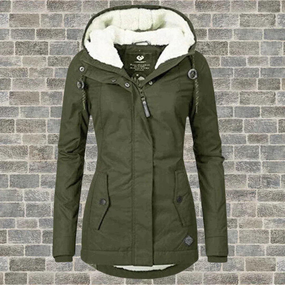 Street-Wave Wool-Cotton Blend Hooded Coat for Women Warm Stylish Winter Essential