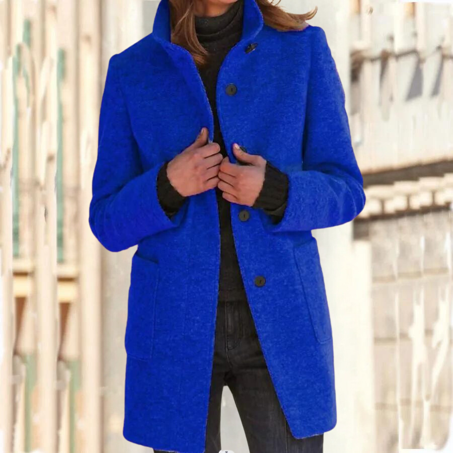 Street-Wave Stand Collar Coat For Women Elegant Warmth And Confidence Ideal Winter Outerwear