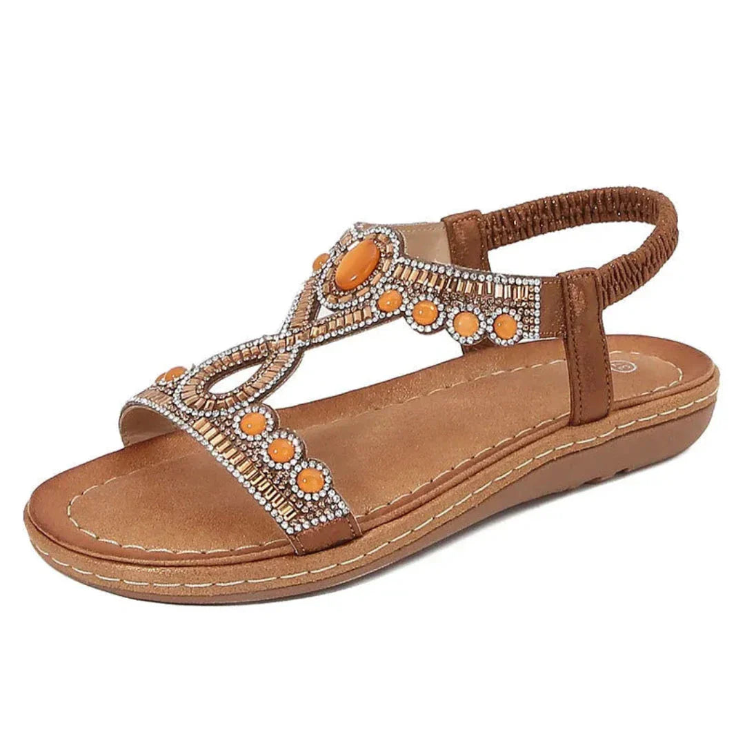 Beaded Slingback Flat Sandals Ariana Waylynn Sparkle Women