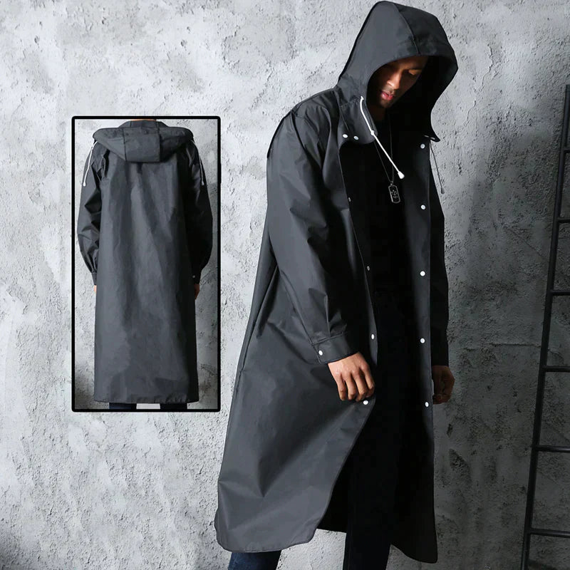 Street Wave Waterproof Raincoat For Outdoor Adventurers Long Hooded Coat Weatherproof All Weather Shield