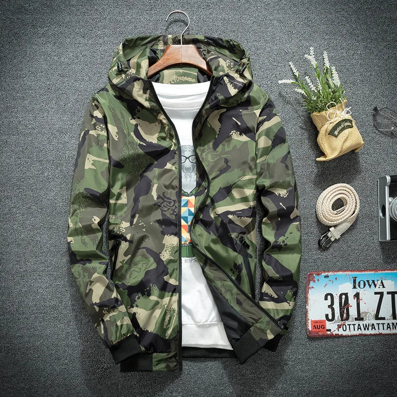 Street-Wave Camouflage Jacket Warm Lightweight Cotton Spandex Blend for Urban Style Enthusiasts