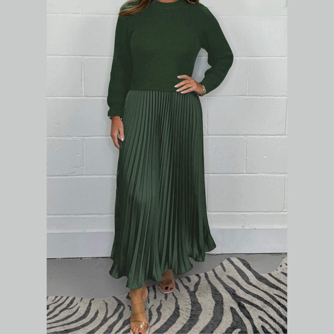 Street Wave Cozy Sweater And Pleated Skirt Set Women