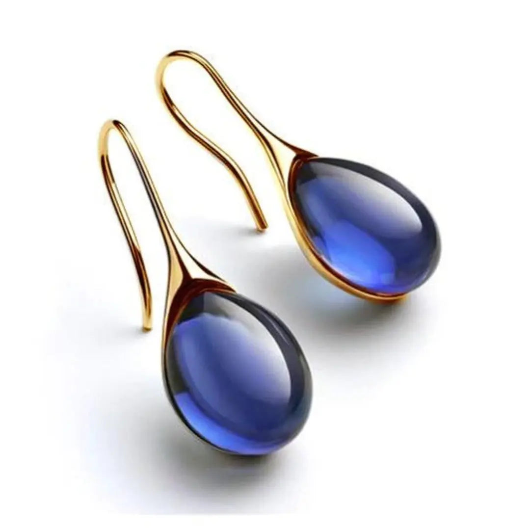 Street-Wave Denise Teardrop Earrings Lightweight Gold Resin for Everyday Chic