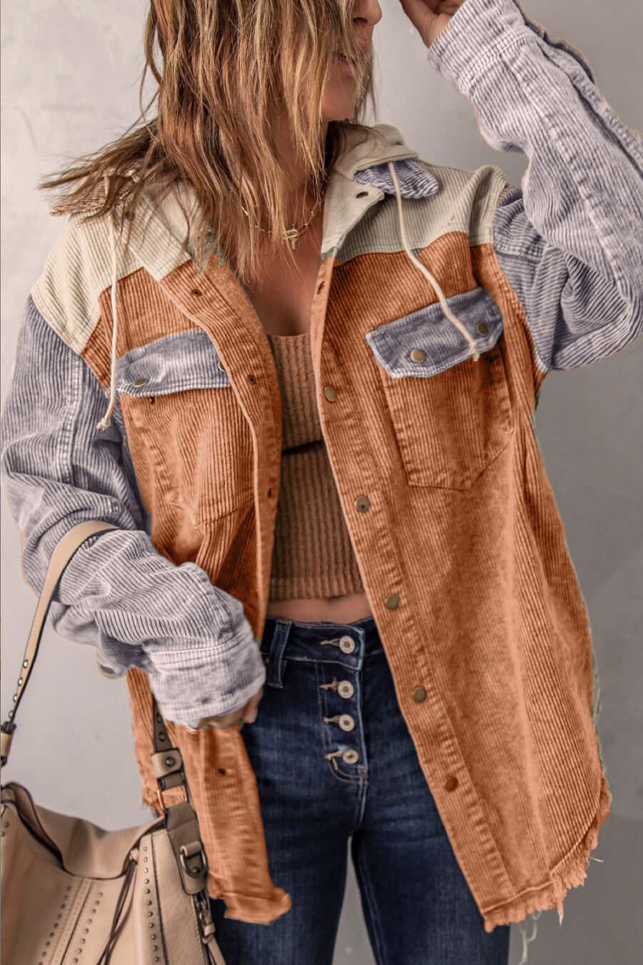 Street-wave Womens Retro Jacket With Functional Pockets Cozy Comfort Everyday Style