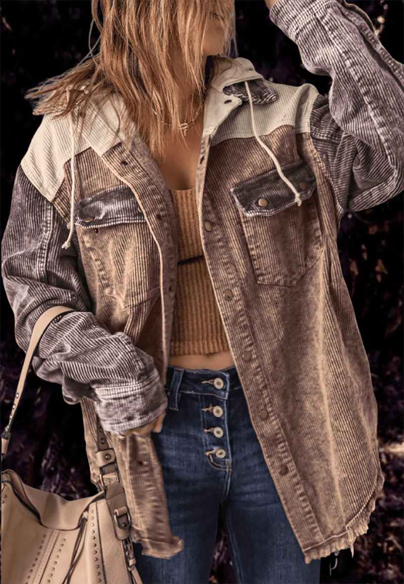 Street-wave Womens Retro Jacket With Functional Pockets Cozy Comfort Everyday Style