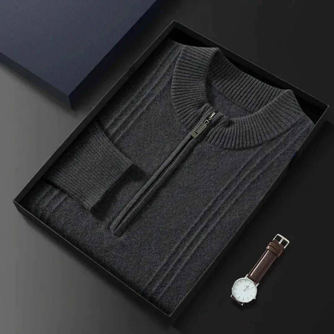 Calvin Classic Half Zip Wool Sweater Unisex Layering Warmth