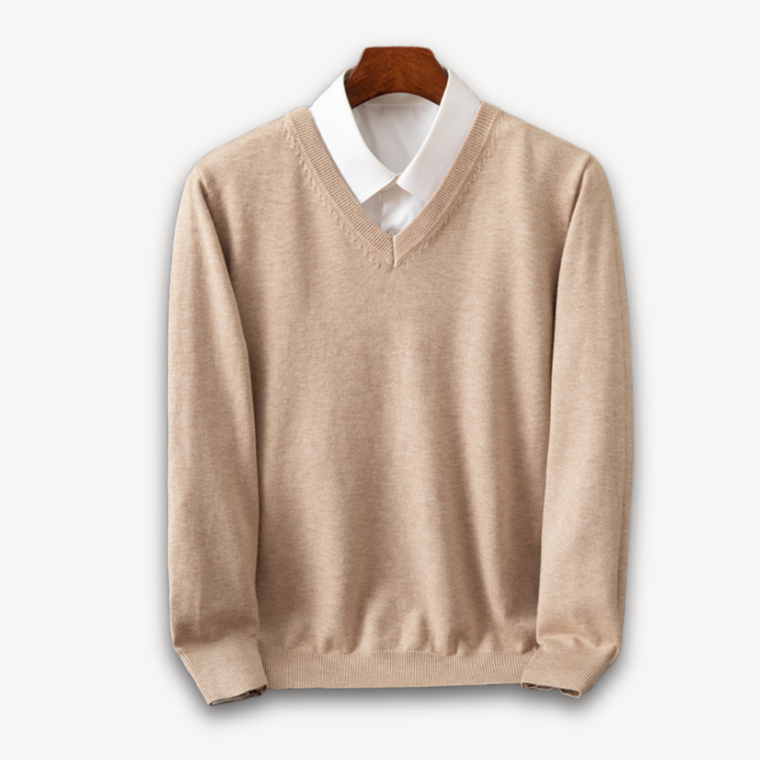 Street-Wave Men's V Neck Slim Fit Sweater In Soft Knit With Ribbed Edges For Versatile Style