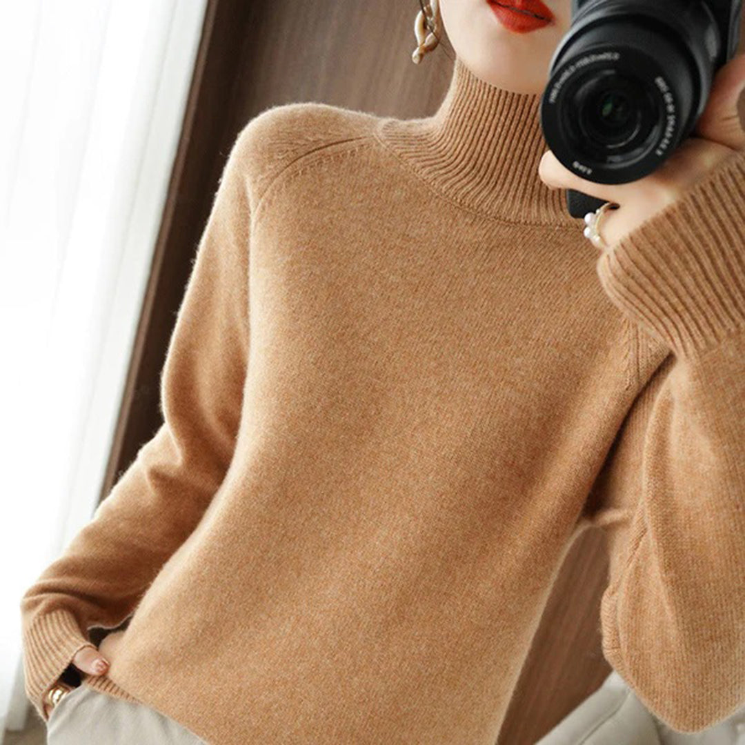 EUPHRASIA Cozy Elegant Knit Sweater For Women With Soft Fabric Turtleneck Flattering Fit