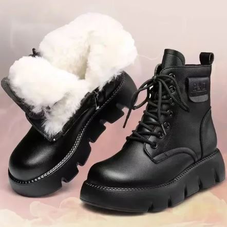 Street-wave Soft Leather Retro Boots For Women With Zipper Cozy Flat Sole Comfort